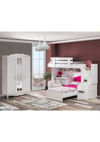 Resim Ranza, Su Ranza Karyola Masa 3 Kapaklı Dolap + 2 Adet Comfort Yatak 90 X 190 CM 