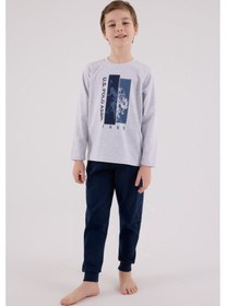 Resim U.S. Polo Assn. U.s. Polo Assn Erkek Çocuk Gri Pijama Takımı 5274-48744 Gri 