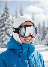 Resim EMC Kayak Gözlüğü Kırmızı Antifog Ventilli UV Korumalı Unisex Güneş Kar Gözlüğü 