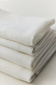 Resim Suri Mini Waffle Peştemal/Peşkir - Off White / 30x50 cm (2'li) 