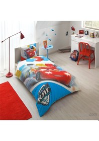 Resim Taç Lisanslı Cars Okul Çantalı Nevresim Takımı Tek Kişilik 