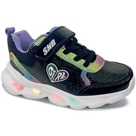Resim Sanbe 9217 Kız Bebek Hafif Işıklı Sneaker Siyah 