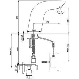 Resim Eca 102108234 Pilli Fotoselli Lavabo Bataryası Krom 