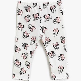 Resim Kız Bebek Minnie Mouse Baskılı Tayt Lisanslı Pamuklu 