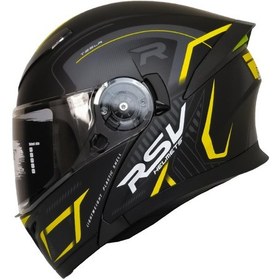 Resim Fazer Motosiklet Çene Açılır Kask Güneş Vizörü Motor Kaskı Duncan Yellow Siyah 