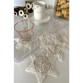 Resim Emtory Home Model Cape Town | 6 Adet Fincan Yanı Sunum Peçetesi - Krem Kokteyl Peçetesi 