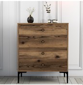 Resim Lizbon 4 Çekmece Şifonyer - Ceviz - Ceviz 