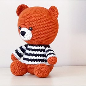 Resim nildamigurumi Amigurumi Örgü Oyuncak Ayı Kahverengi 