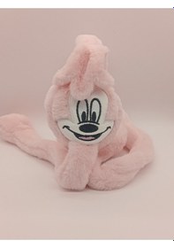 Resim Kervan Pazarı Çocuk Peluş Figürlü Oynar Kulaklı Sesli Kışlık Kulaklık Pembe 