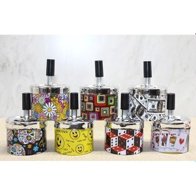 Resim Metal Renkli Basmalı Küllük Yuvarlak Spr4528 