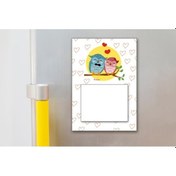 Resim Sevgili Baykuşlu Notluk Buzdolabı Magneti 