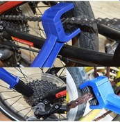 Resim Mavi Motosiklet Zinciri Temizleyici Plastik Bisiklet Bisiklet Moto Fırça Bisiklet Temiz Zincir Temizleyici 