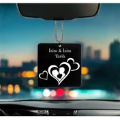 Resim Genel Markalar Sevgililer Günü Desenli Kişiye Özel İsimli Tarihli Pleksi Dikiz Ayna Süsü 