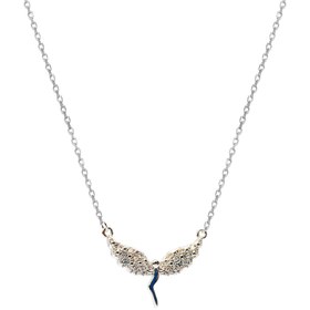 Resim Adal Silver Kadın 925 Ayar Gümüş Nazar Boncuk Yusufçuk Kar Tanesi Zirkon Taşlı Kolye 