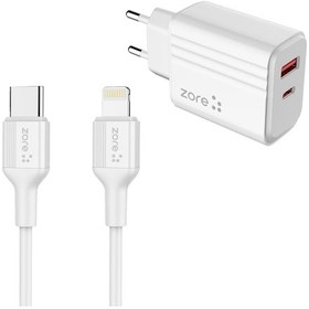 Resim Effox Play Serisi Pl08 Type-c To Lightning 2in1 Pd Seyahat Şarj Aleti 20w - Beyaz Beyaz 