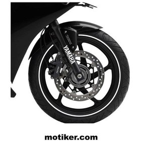 Resim Yamaha Motosiklet Amortisör Beyaz Sticker Etiket 
