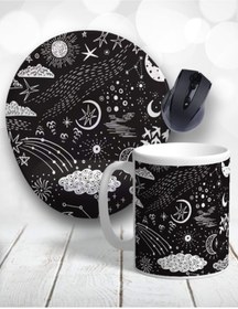 Resim Atölye Çizgi Astrolojik Gökyüzü Yıldızlar Bilek Destekli Mouse Pad Ve Kupa Bardak 