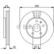 Resim Bosch Fren Diski Ön [5D 296Mm] Malıbu 2.4 12 Le9 