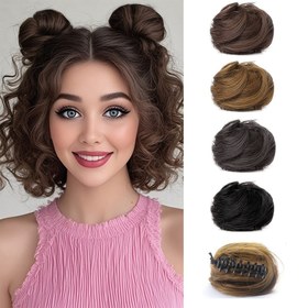 Resim Y2K Mini Kedi Kulaklı Klipsli Düğüm Peruk - Günlük, Parti & Cosplay için Dağınık Saç Uzatma Halkası, Giymesi Kolay, Uniseks ve Çok Etnik Dostu (Kahverengi/Siyah/Sarışın/Bej), Saç Peruk, Cosplay Aksesuarı, Trendy Saç Parçası, Dokulu Saç Parçası 