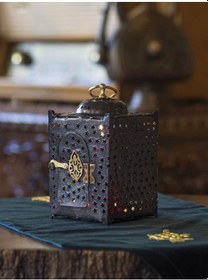 Resim Bakır Fener Yıldız Kesim Kare Model (Oksitli Bakır) 