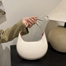 Resim Şık Retro Yarım Ay Kadın Omuz Çantası, Fermuar Kapanışı, Sabit Askı, Krem/Beyaz, Günlük Seyahat ve Seyahat İçin Mükemmel, Seyahat Aksesuarı | Minimalist Tasarım | Çanta, Küçük Crossbody Çanta 