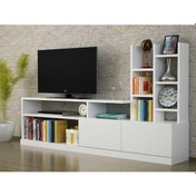 Resim Dekorister Dolunay Kitaplıklı Tv Ünitesi Beyaz 