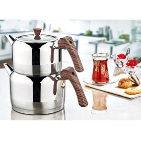 Resim Evimsaray Çaydanlık Takımı Doğa Orta Boy Gri 