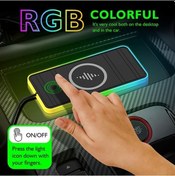Resim Wangxi A8 Rgb Kablosuz Araç Şarj Cihazı 15w İphone Uyumlu Samsung Xiaomi İçin Kaymaz 