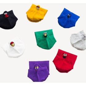 Resim Bonbonetti Bonbonetti Unisex Emoji Desenli Renli 6 Li Patik Çorap Çok Renkli 