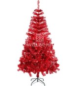 Resim Waldern Premium Luxury Series 180 cm 620 Dal Yılbaşı Çam Ağacı Simli Kırmızı 