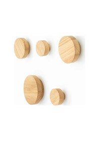 Resim Teltree 5'li Ahşap Duvar Askısı Seti - Şık Ve Fonksiyonel 6cm, 9cm, 12cm Renk 