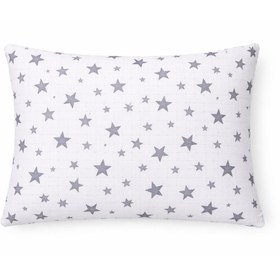 Resim MORE HOME % 100 Pamuklu Müslin Bebek + yastık kılıfı 35x44 Gri Yıldızlı 