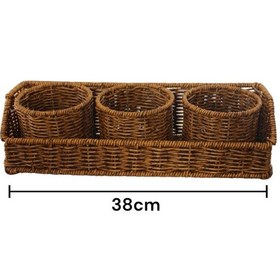 Resim 3 Bölmeli Kaşıklık Plastik Örme Kaşıklık 303 