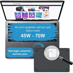 Resim MacBook Şarj Adaptör Kılıfı Silikon 70W 45W Magsafe 1-2 Usb-C Uyumlu A3434 A3426 A3401 A3112 A2 