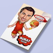 Resim Smaç Basan Basketbolcu Karikatürlü Tebrik Kartı 