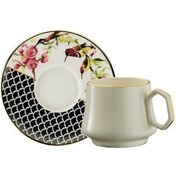 Resim Sandro Moreno 1453 Tropikal Geometrik Gold 12 Parça 6 Kişilik Kahve Fincan Takımı 90 ml 