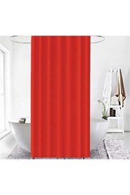 Resim Zethome Banyo Perdesi 2x120x200 Çift Kanat Duş Perdesi Halka Hediyeli 0010 Kırmızı 