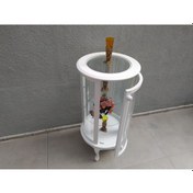 Resim Bengimobilya Gümüşlük Yuvarlak Model 98 Cm Parlak Beyaz Kayın Lükens Aslan Aya (482394165) 