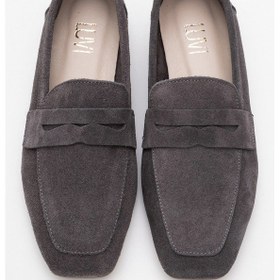 Resim Luvi Shoes Morne Füme Süet Hakiki Deri Kadın Loafer Ayakkabı Füme 