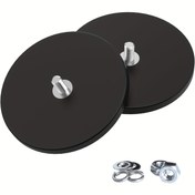 Resim 2 Adet Güçlü Kauçuk Kaplı Montaj Mıknatısları, Çizilmez & Paslanmaz, 54.43 KG Üstü Yapışkanlık Gücü, PTZ ve Kamera için 1/4"-20 Paslanmaz Erkek Dişli ve Somunlu Manyetik Taban 