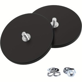 Resim 2 Adet Güçlü Kauçuk Kaplı Montaj Mıknatısları, Çizilmez & Paslanmaz, 54.43 KG Üstü Yapışkanlık Gücü, PTZ ve Kamera için 1/4"-20 Paslanmaz Erkek Dişli ve Somunlu Manyetik Taban 