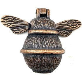 Resim AyrStore Buğz Antika Tarz Dekoratif Pirinç Arı Kapı Tokmağı, Taktak - Küçük, 123X150MM, Antik 