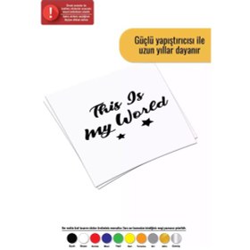 Resim This Is My World Sticker Oto Motor Laptop Duvar Folyo Sticker 70 X 49 Cm 