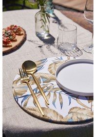 Resim 6'lı Autumn Duck Keten Supla Amerikan Servis Çok Renkli 