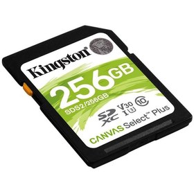 Resim Kingston SDS2-256GB 256GB SDXC Canvas Select Plus 100R C10 UHS-I U3 V30 Hafıza Kartı 