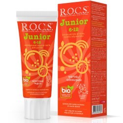Resim Rocs Junior 6-12 Yaş Çocuklar için Diş Macunu ( Meyveli Gökkuşağı ) 60 ml 