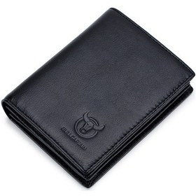 Resim Bullcaptaın-15 Kart Yuvalı Erkekler İçin Deri Cüzdan Büyük Kapasiteli Y25361b Siyah 
