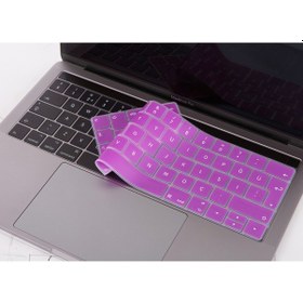 Resim Apple Uyumlu MacBook Pro Klavye Koruyucu Türkçe Q Touchbar'lı A1706 A1989 A2159 A1707 A1990 İle Mor 