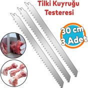 Resim Tilki Kuyruğu Kemik Kesme Testeresi Kurban Et Paslanmaz Çelik Bıçak Buz Kesme Ucu 30 cm (3 Adet) 