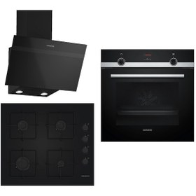 Resim Siemens HB514FBR1T - EO6C6PP30O - lC63KPJ60T 3'lü Ankastre Set Siyah 153 